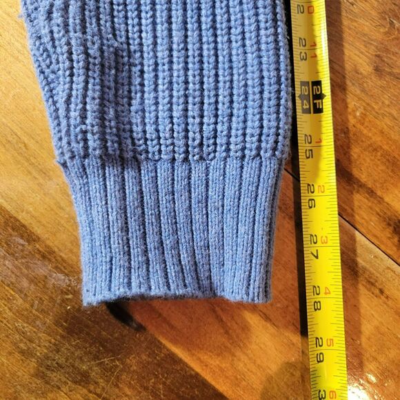 St. John's Bay Men's Large Cable Knit Long Sleeve Henley Grandpa Sweater Blue - Picture 11 of 11